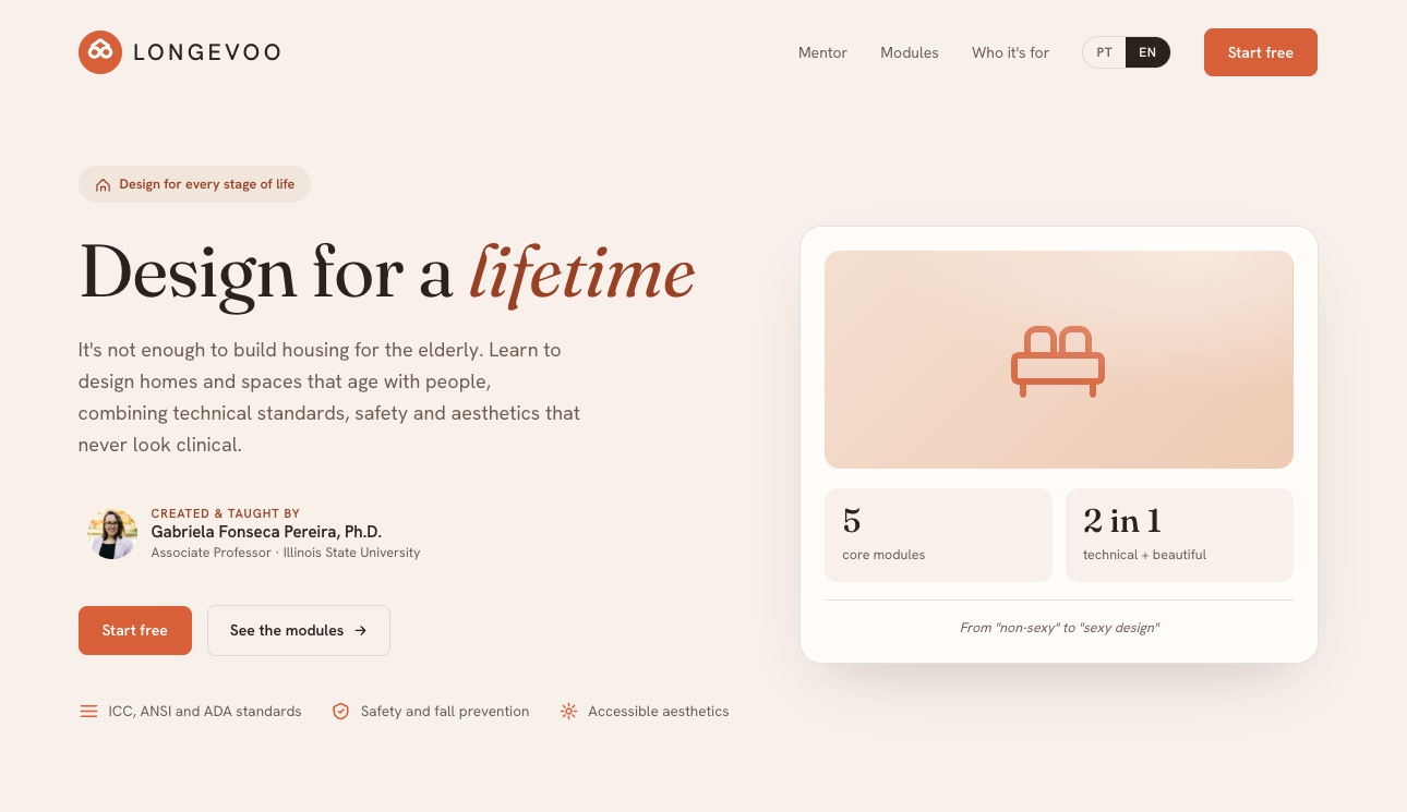 Longevoo - Accessible design course for longevity